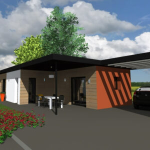 Réalisation - Fabrication maison ossature bois plain pied ou à étage - Maisons Acadie (11)