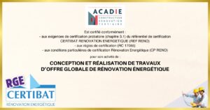 MAISONS ACADIE - certification RGE