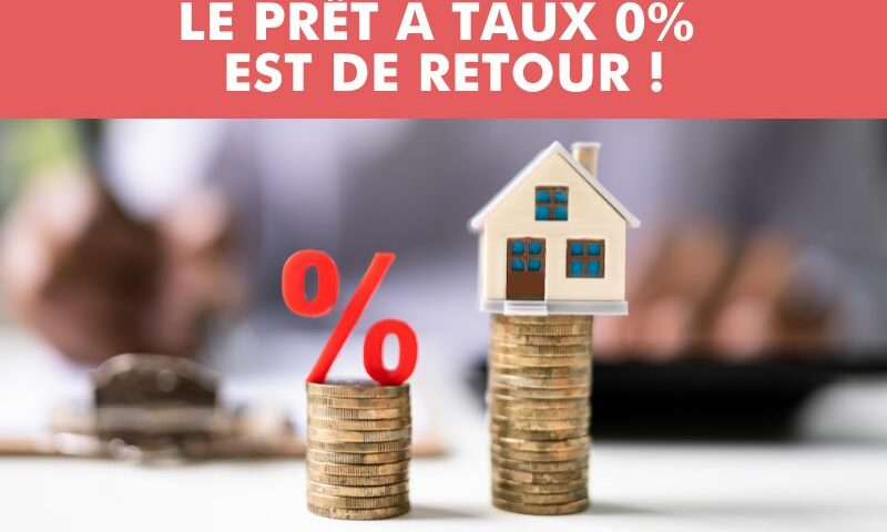 prêt à taux zéro de retour pour les achats d'habitation, maison et piles de pièces.