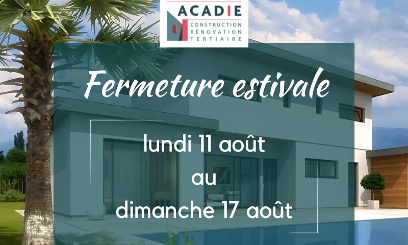 Dates des vacances d'été 2025 - ACADIE