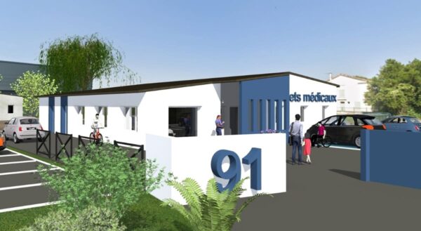 Plan 3D pour bâtiment tertiaire centre médical par ACADIE, contractant général drôme