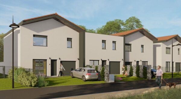 ACADIE plan 3D et vue sur logement collectifs terminés