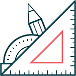 logo équerre rapporteur crayon conception et etudes techniques avec ACADIE