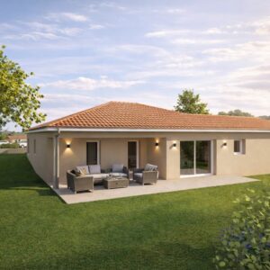 projet de maison individuelle à romans RE2020, accès PMR.